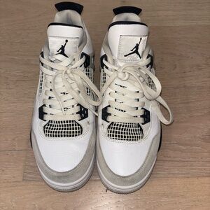 Jordan 4 ‘Military Black’ White and Black High-Top Sneakers